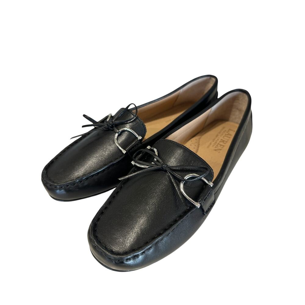 LAUREN Ralph Lauren Briley Moccasin Loafer Black Super Soft Leather Size 6 NWOT